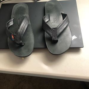 Rainbow flip-flops practically new size 8